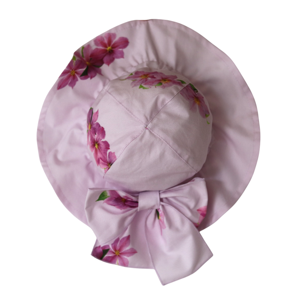 PHI lila flowers zonnehoedje met strik