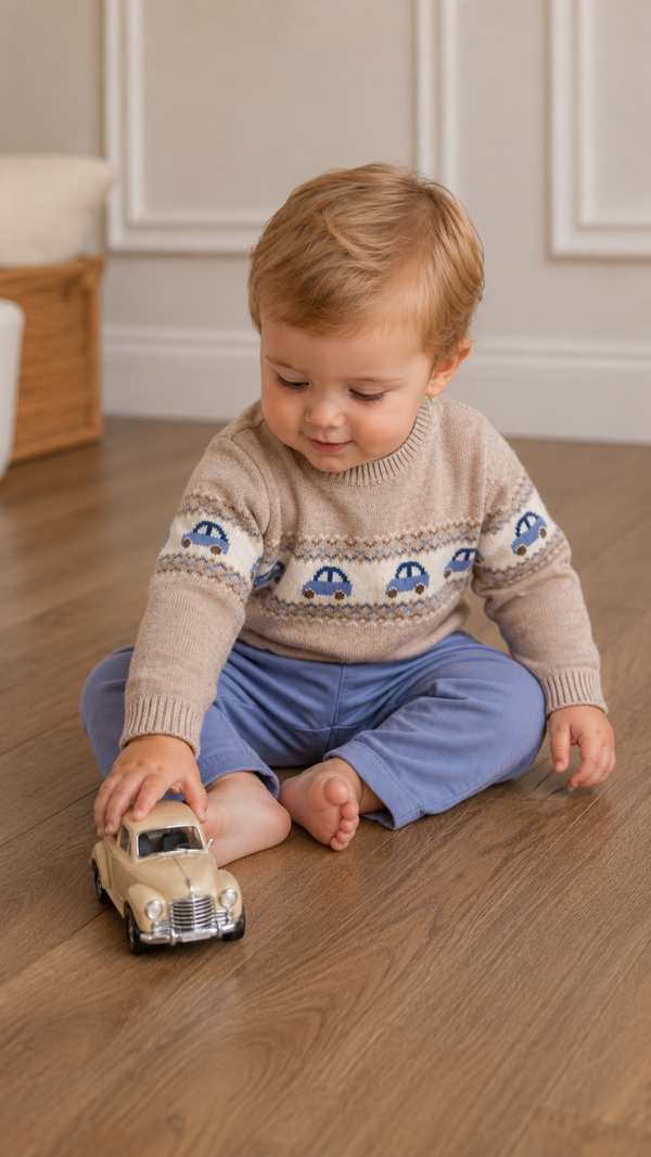 Mayoral winter 2027 jongens trui mokka little cars