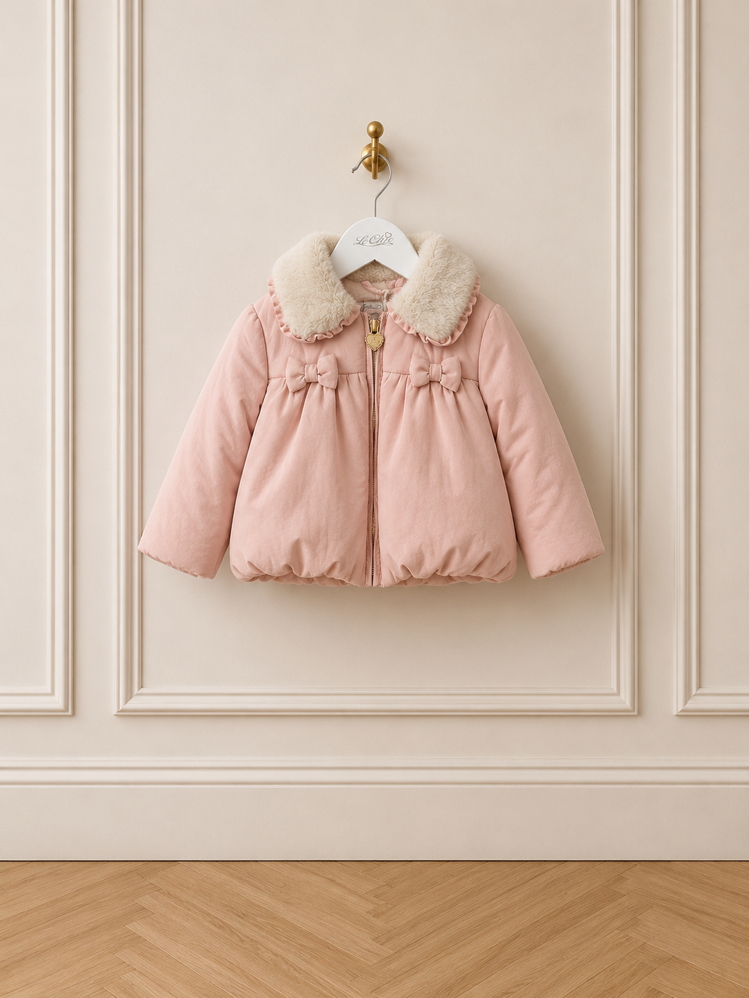 Le Chic BAIRY fur & bows winter coat Pink Crystal