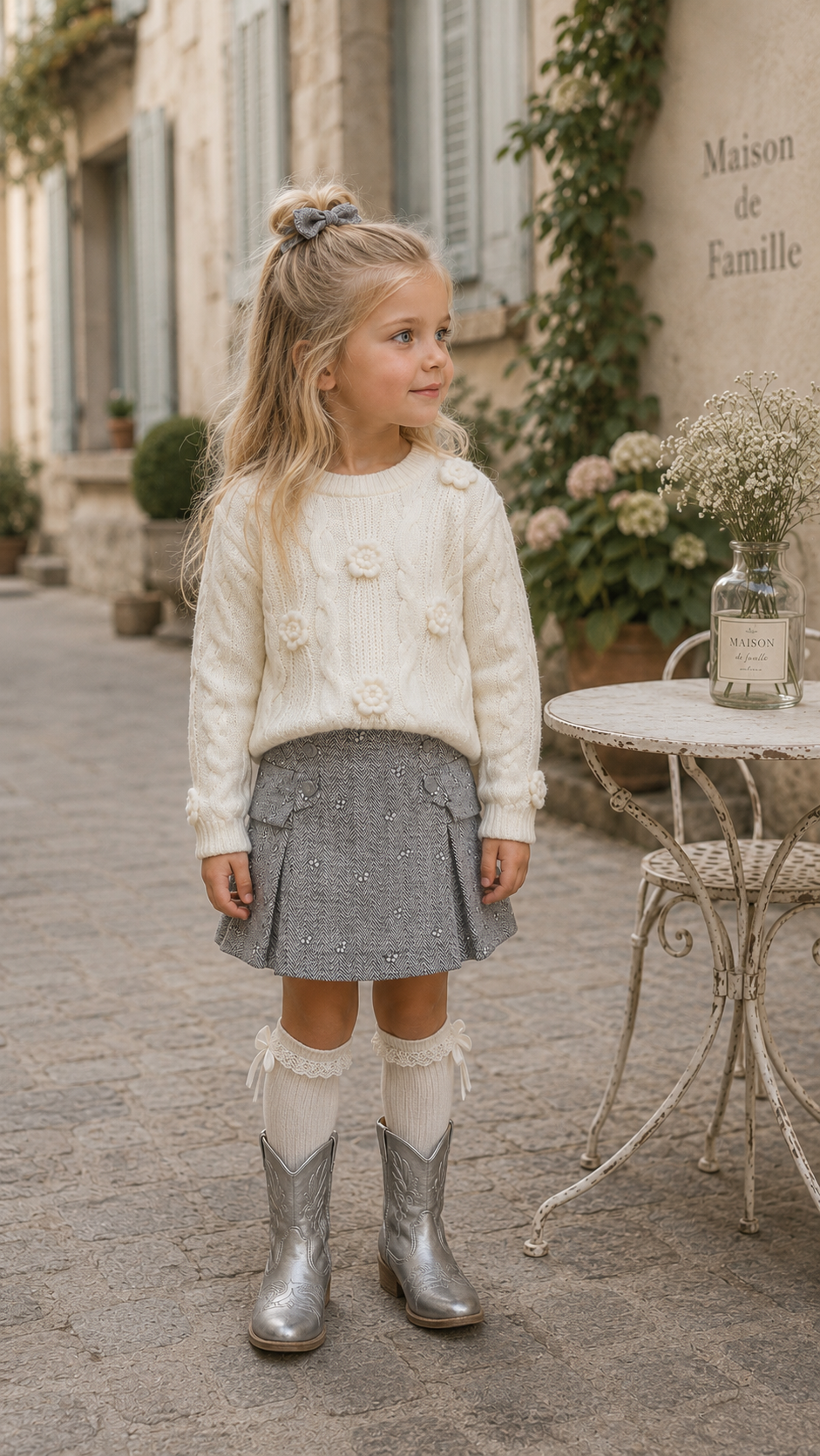 Mayoral winter 2027 meisjes rokje met textuur grey