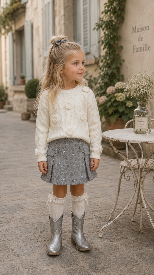 Mayoral winter 2027 meisjes rokje met textuur grey
