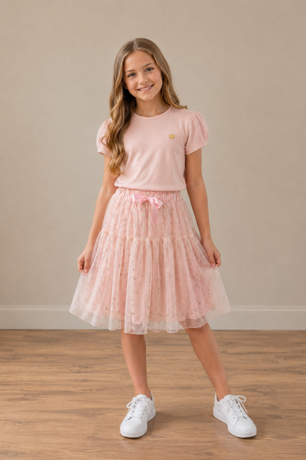 Le Chic set rokje + T-shirt maat 134/140