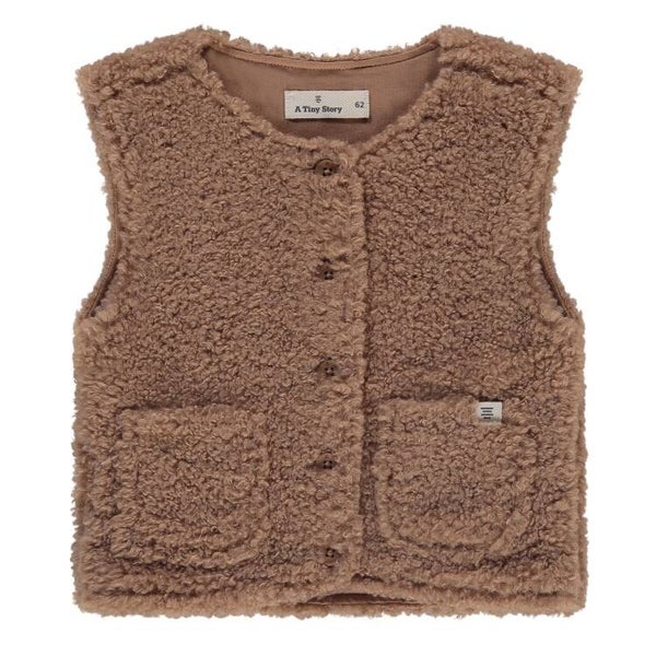 A Tiny Story teddy gilet cookie