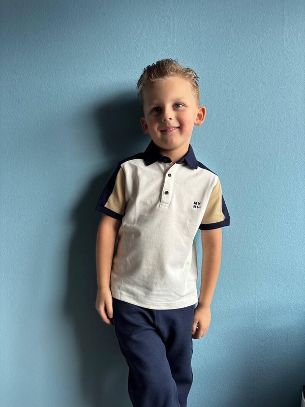 Mayoral zomer 2026 jongens polo cream navy