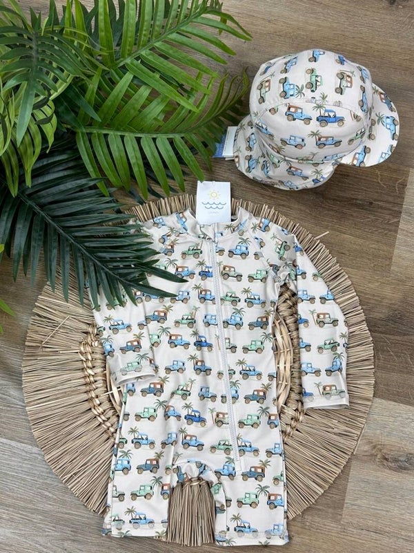 Hust & Claire zwempak UV50 beige cars