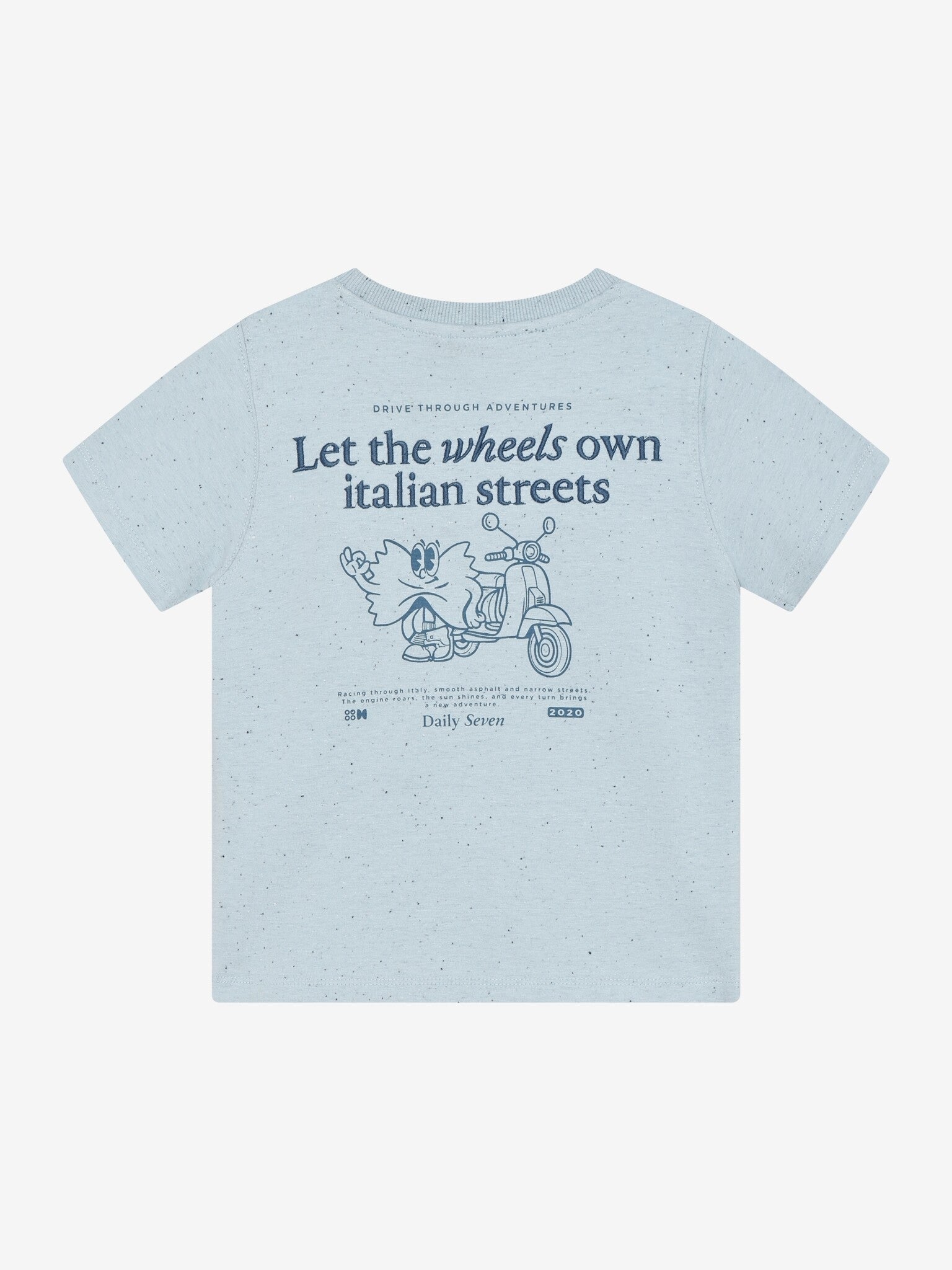Daily7 T-shirt blue Italian streets backprint