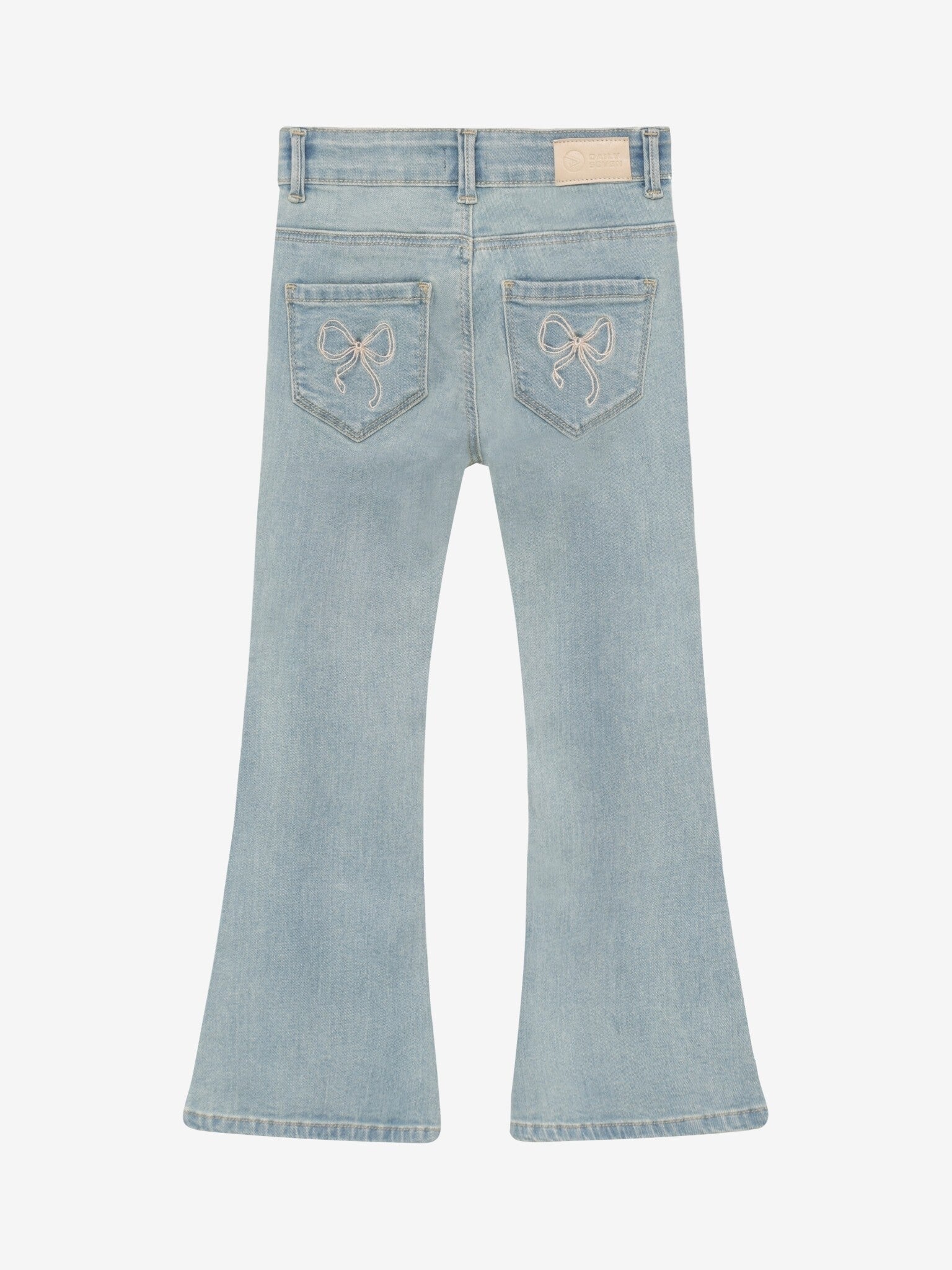 Daily7 denim flared fit met strikjes