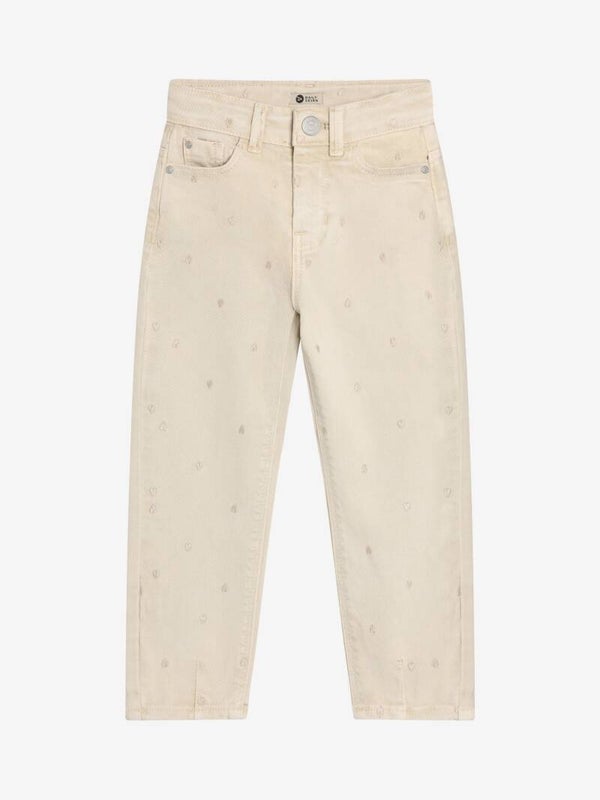 Daily7 Denim mom fit beige met hartjes