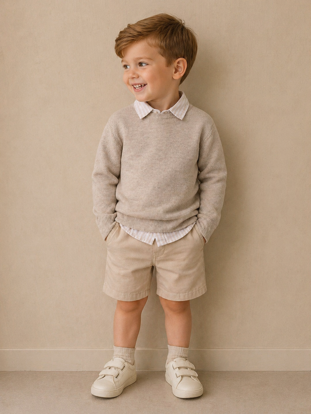 Mayoral zomer 2026 jongens beige pullover katoen