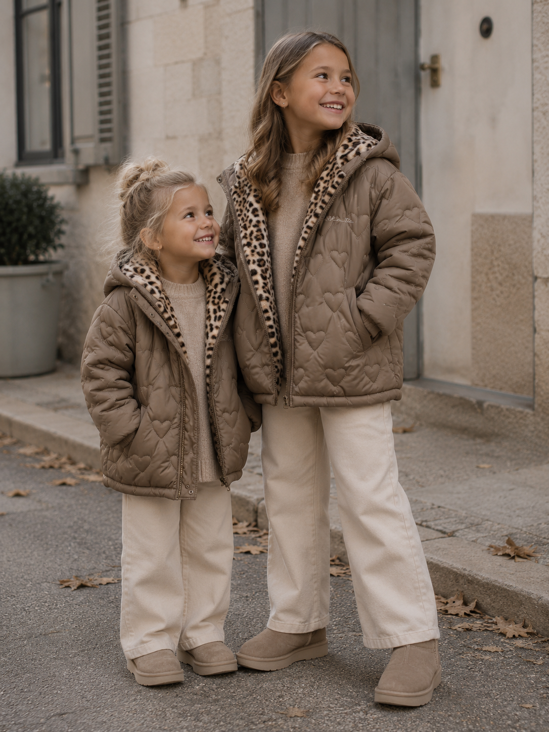 LIKE FLO Anna Flo girls reversible midi hooded jacket