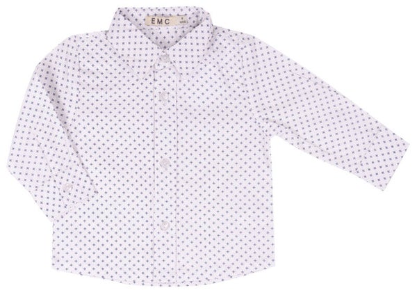 EMC blouse met donkerblauwe print