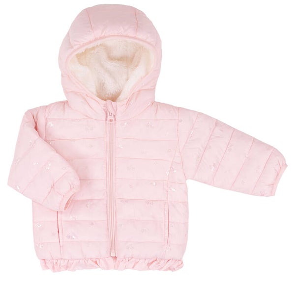 EMC jas roze met glimmertjes en teddy voering