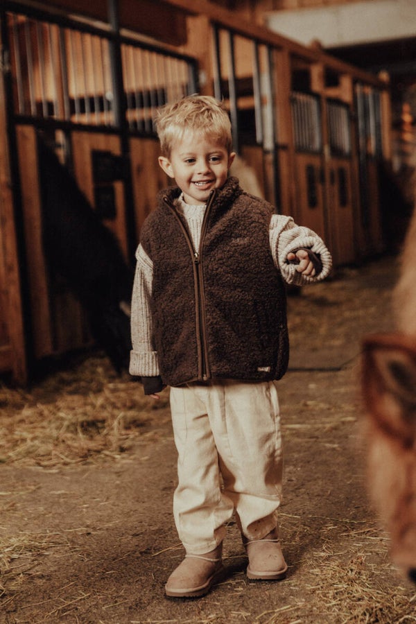 Baje studio Myso teddy gilet choco
