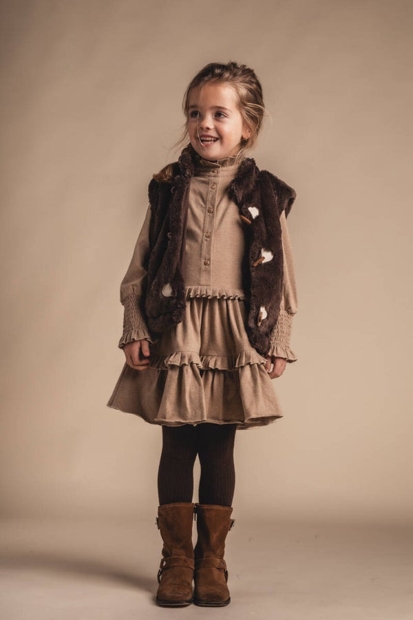 Baje Studio Meddox fur gilet brown choco