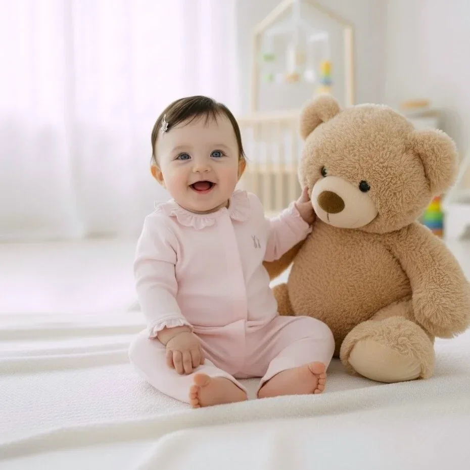 Poetree Babypakje Nikki Zacht roze interlock met ruffles 100% katoen