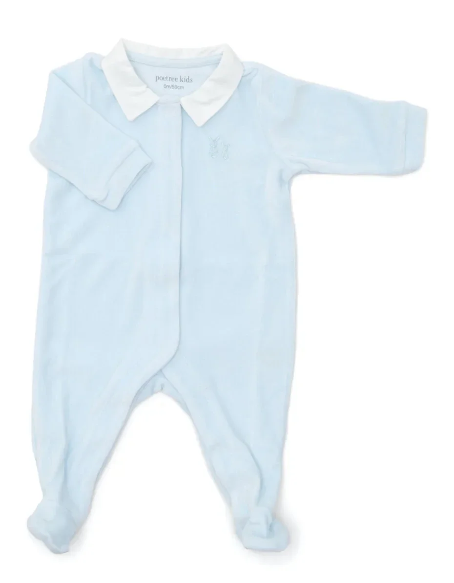 Poetree Babypakje Velours Baby Blauw