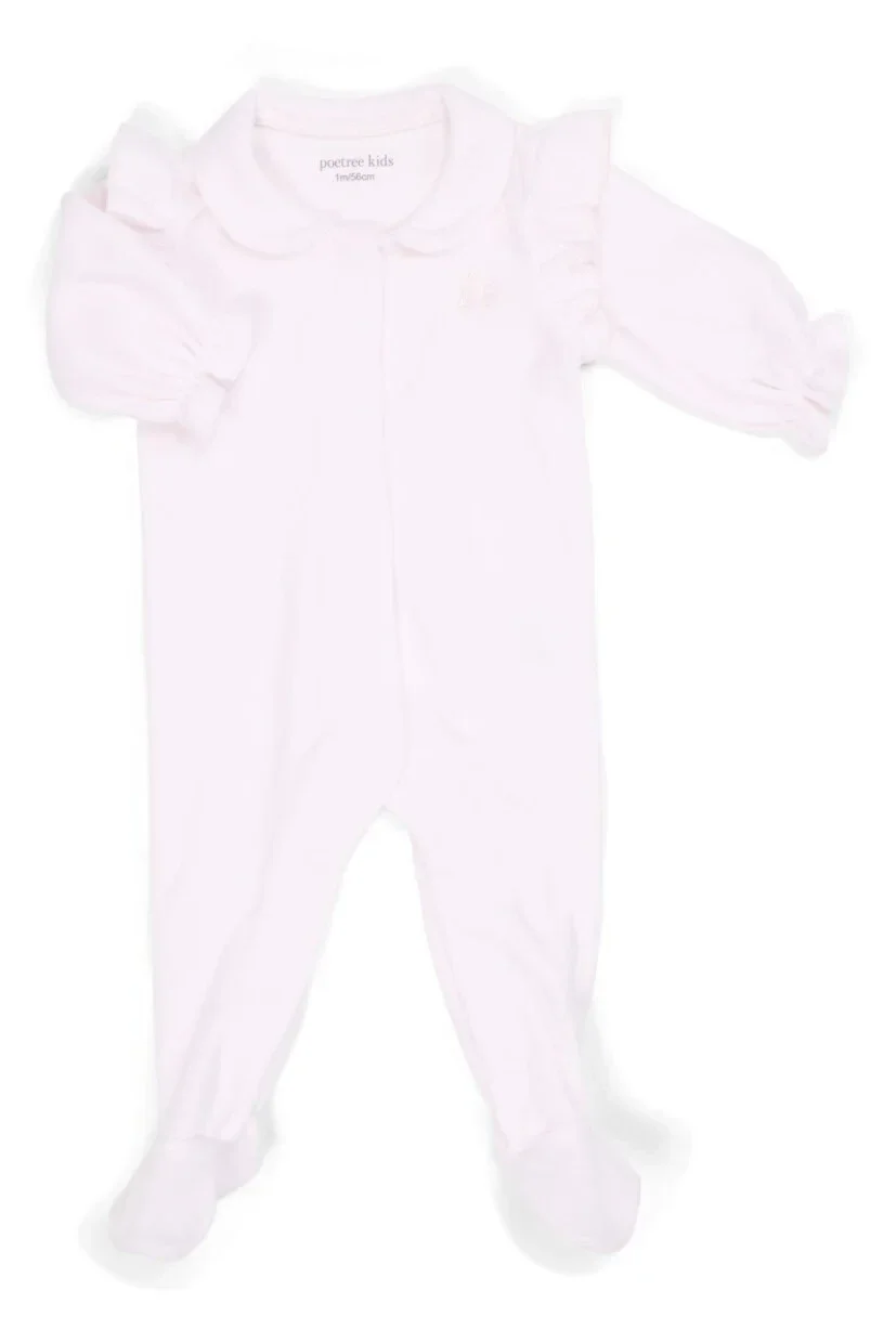 Poetree Babypakje Velours met Ruffles licht roze