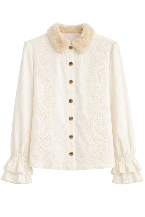 Baje Studio High winter Kaia off white blouse