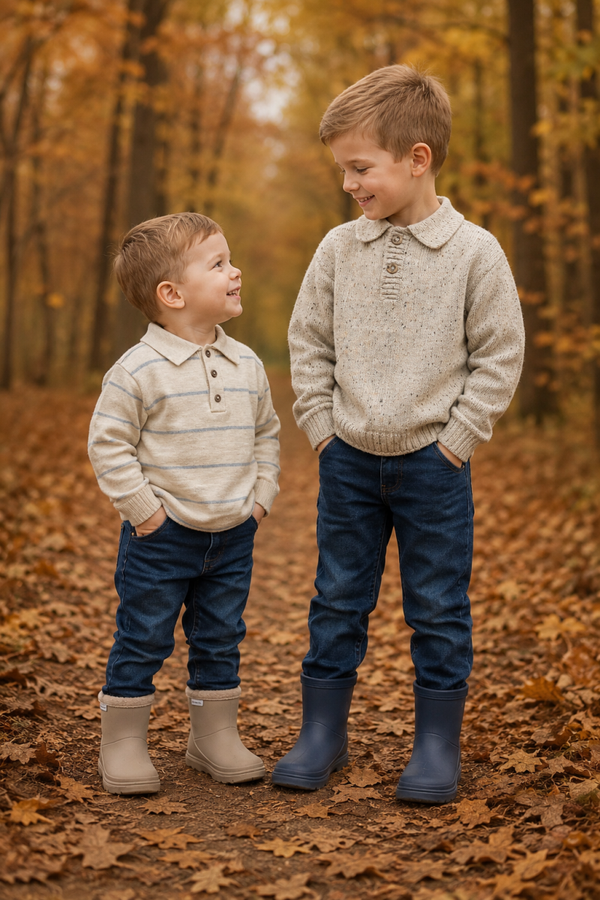Mayoral winter 2027 jongens knit polo stone stripe