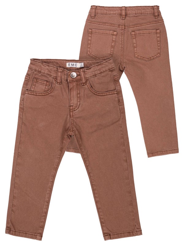EMC denim pants stretch roest/green