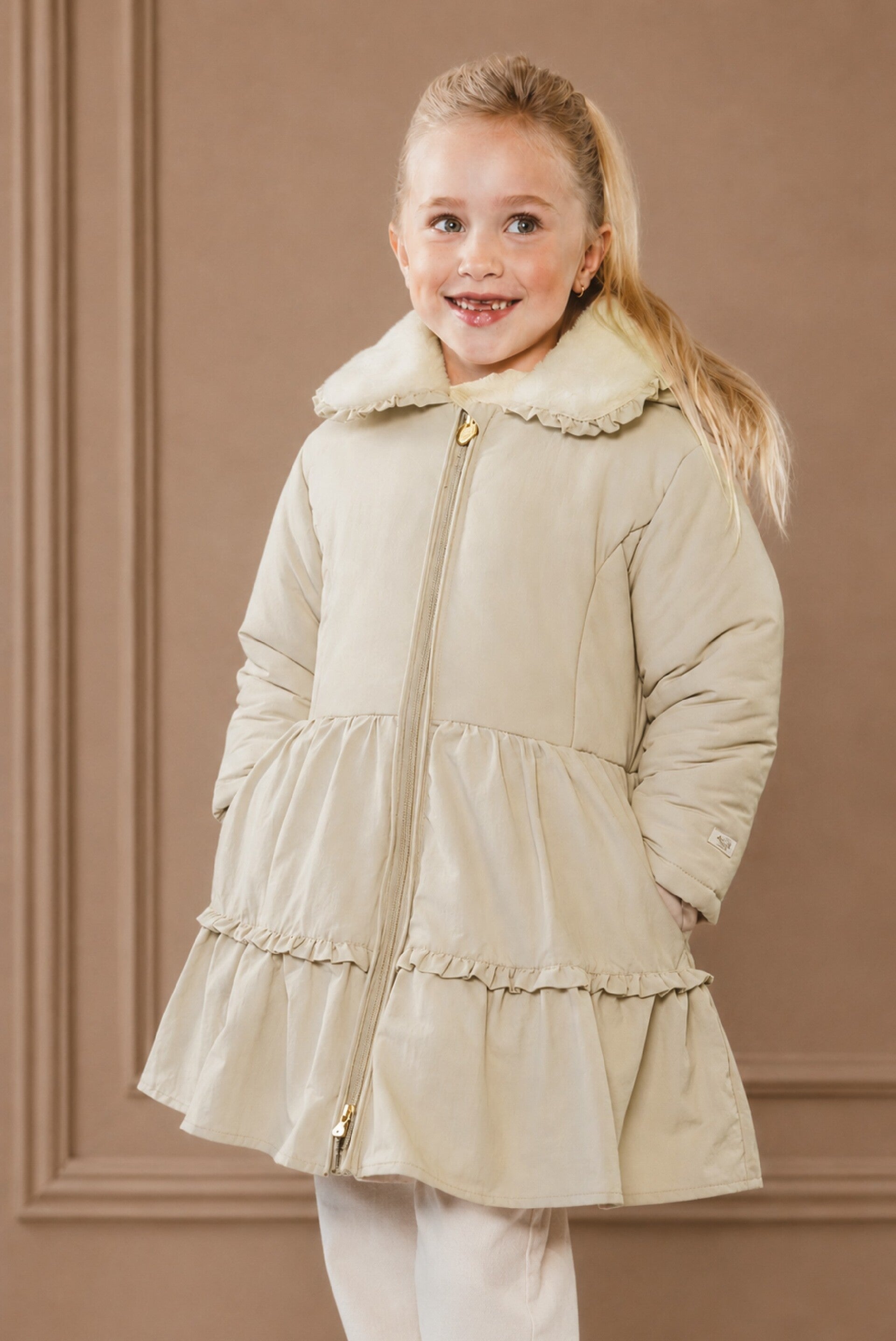 Le Chic BLANCHE ruffle-skirt coat