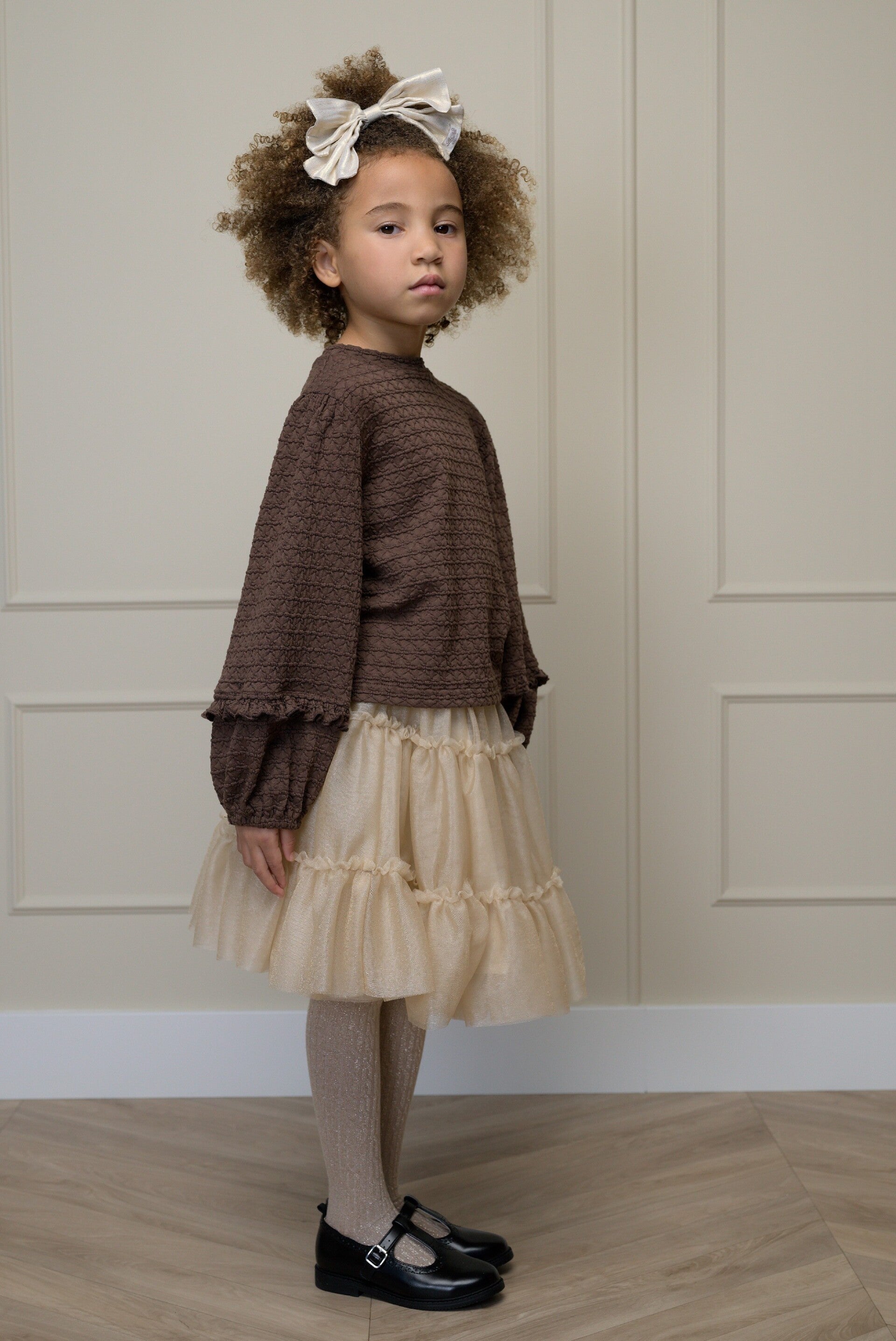 Le Chic TREA shimmering tule skirt gold