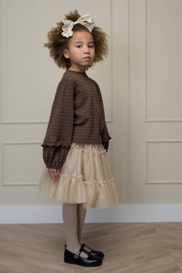 Le Chic TREA shimmering tule skirt gold