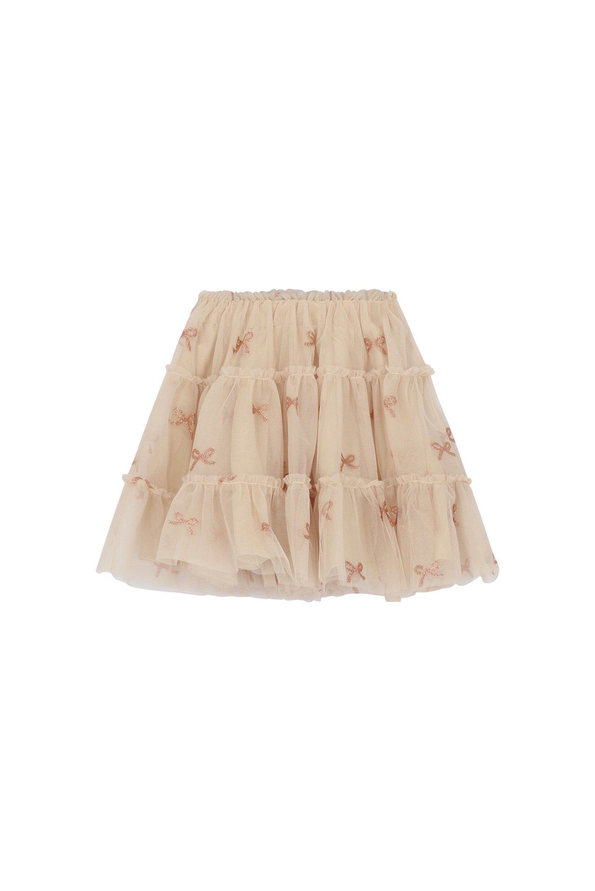 Le Chic TREA shimmering tule skirt pink dazzling bows