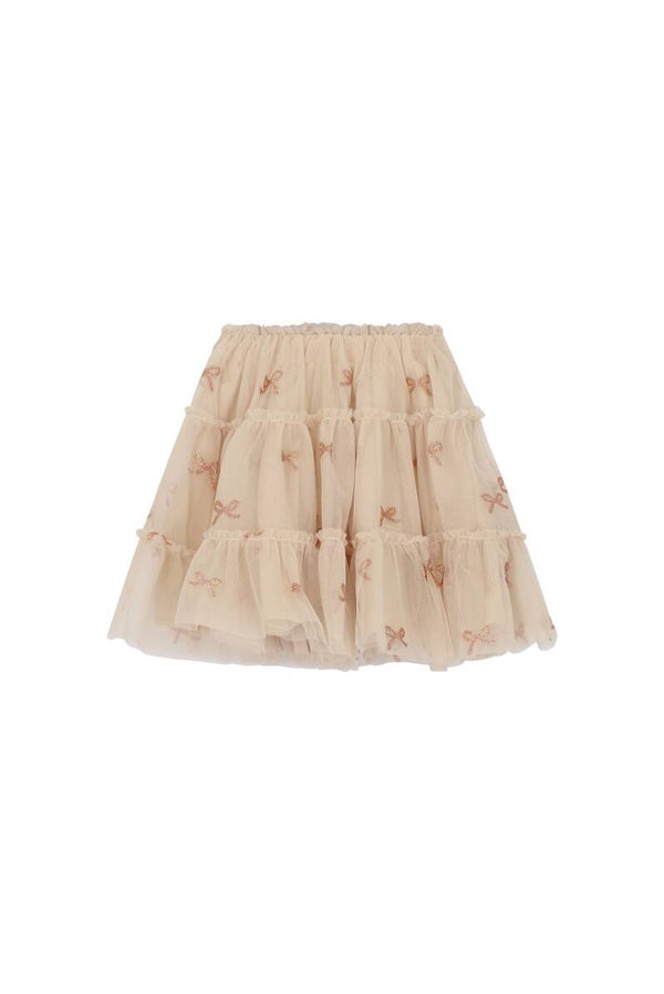 Le Chic TREA shimmering tule skirt pink dazzling bows