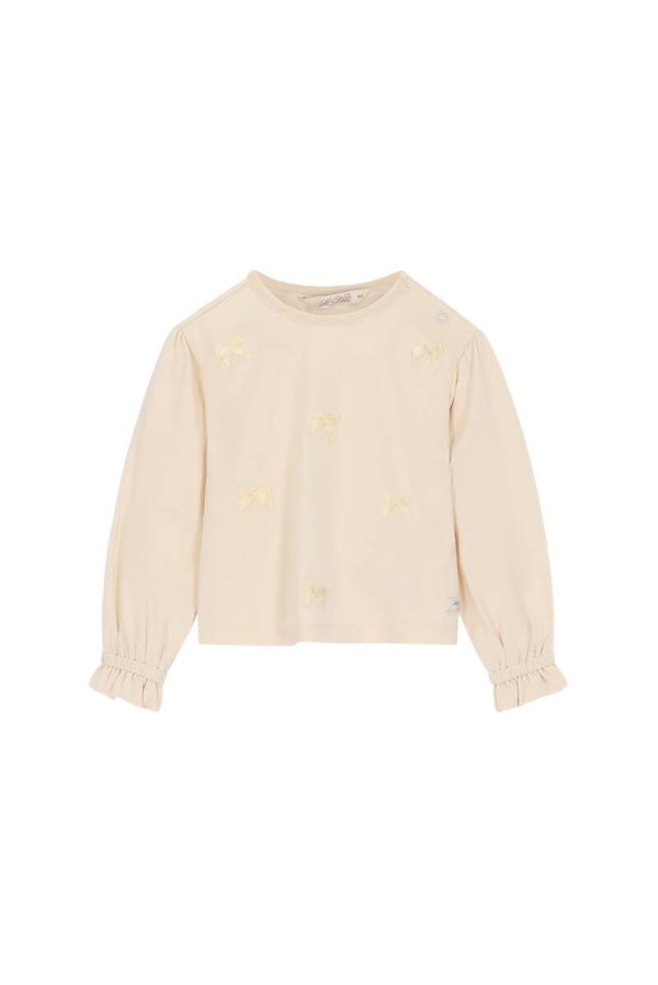 Le Chic  NORY bows & hearts top off white
