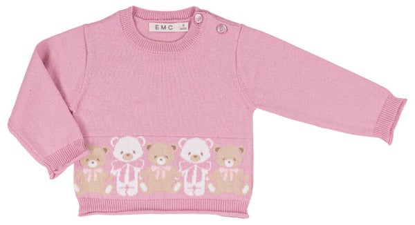 EMC knit truitje roze beertjes
