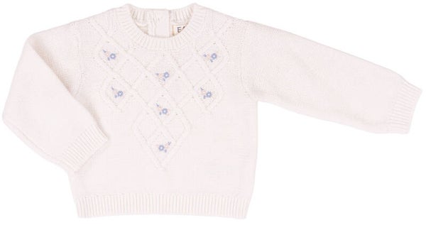 EMC trui creme flowers blue