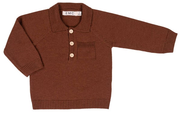 EMC gebreide polo brown