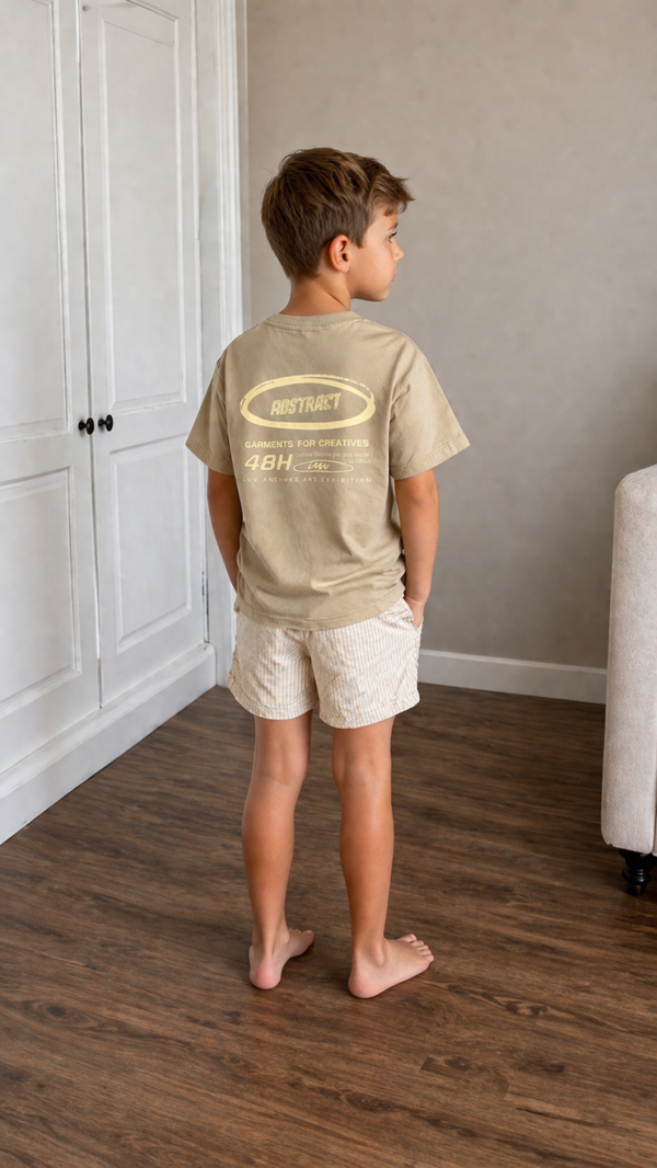 LEVV T-shirt light sand 100% katoen