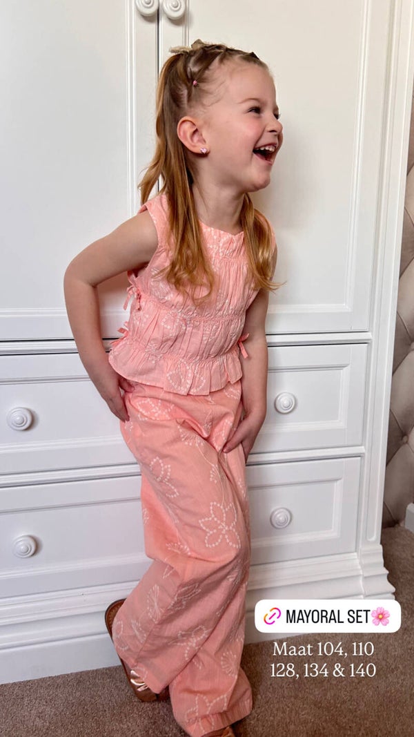 Mayoral zomer 2026 meisjes summer set met strikjes blossom