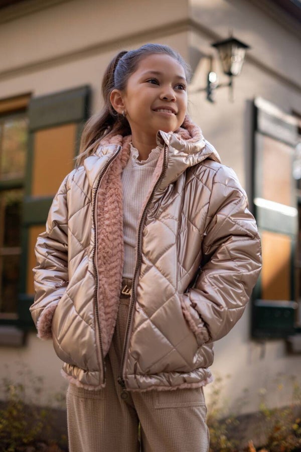 LIKE FLO Aimee Flo girls reversible short hooded jacket
