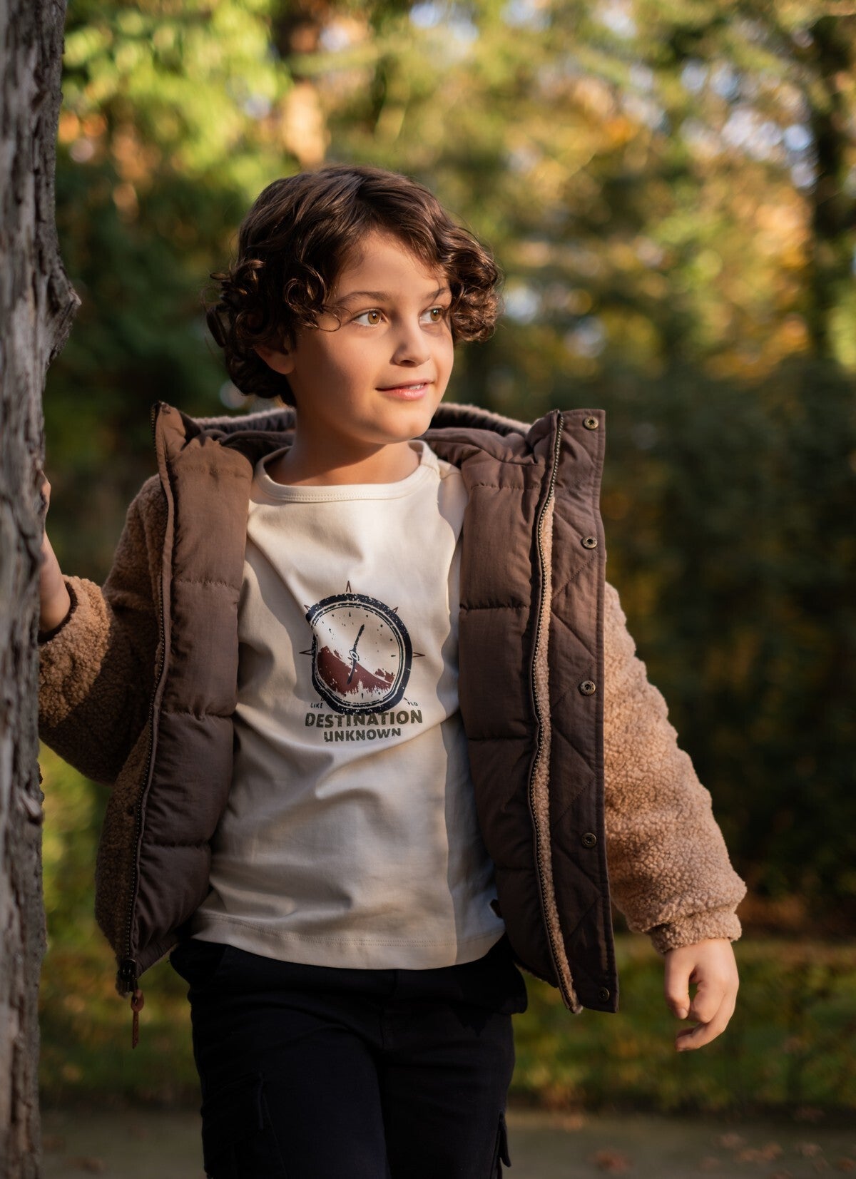 LIKE FLO Albon Flo boys reversible hooded jacket choco