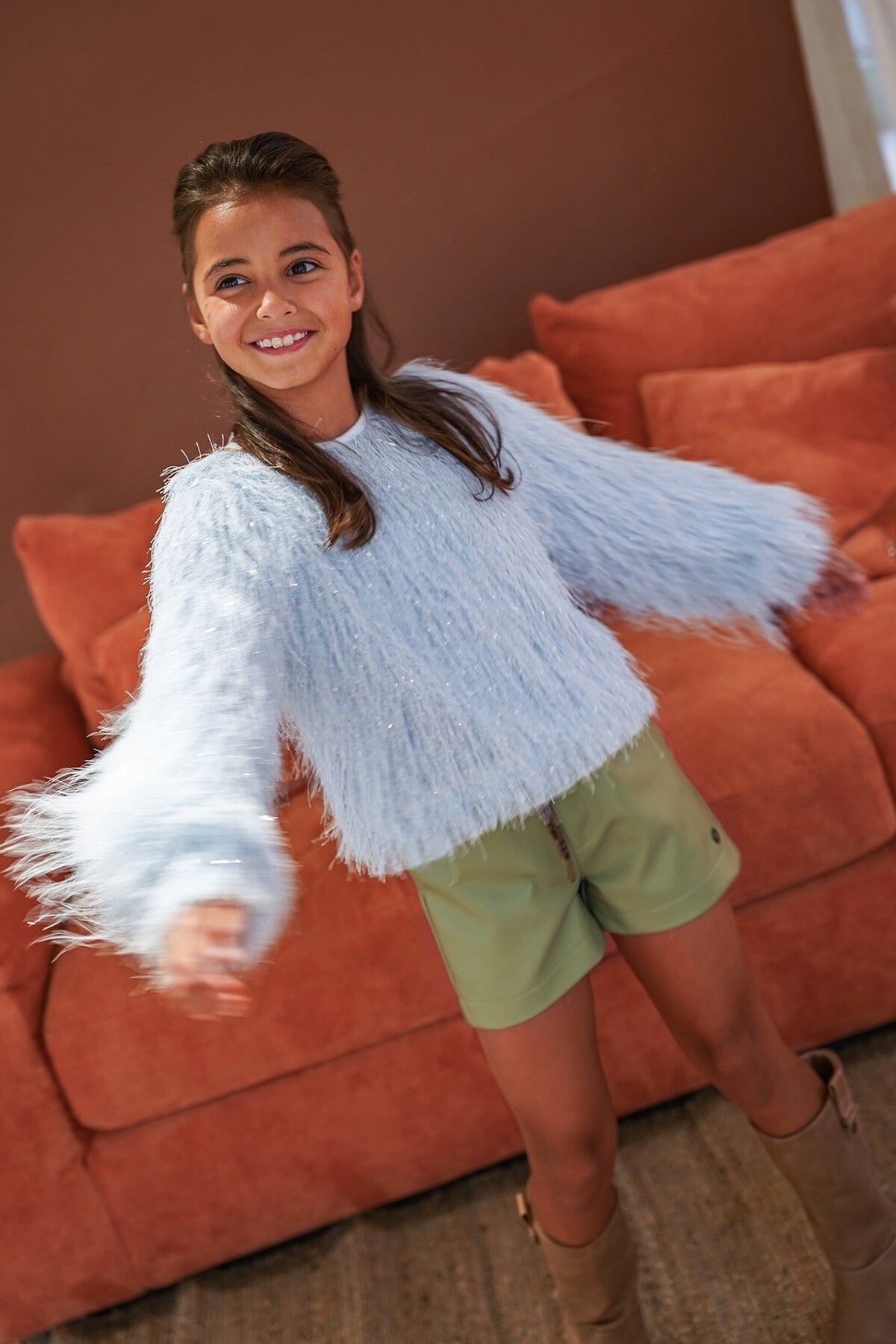 LIKE FLO Celina Flo girls fringes blouse ice blue