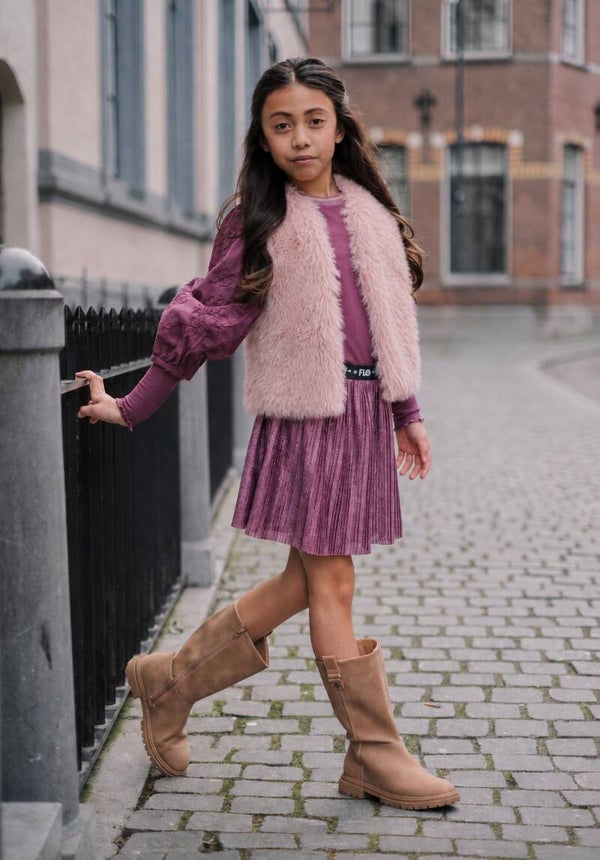 LIKE FLO Diam Flo girls faux fur hairy gilet lila