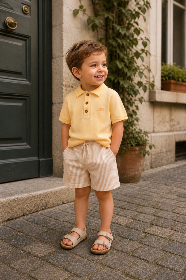 LEVV polo butter yellow 100% katoen