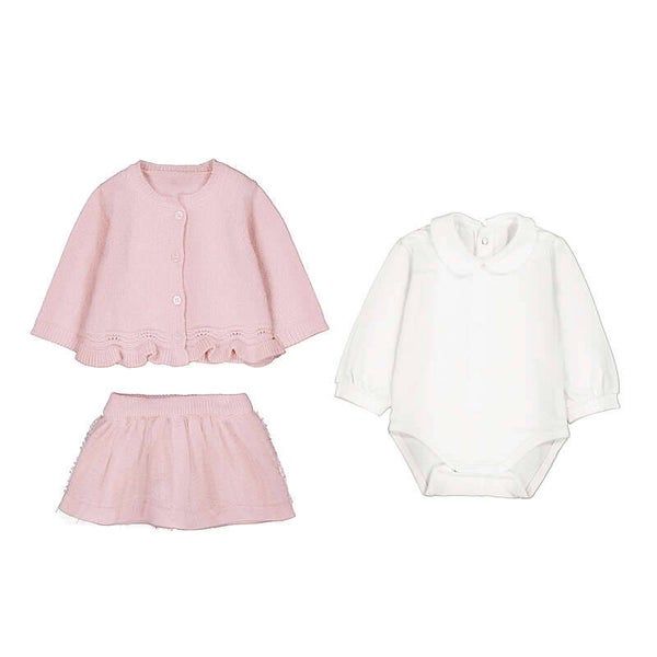 Mayoral winter 2027 meisjes 3-delige set roze lurex en tulle