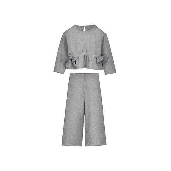 Mayoral winter 2027 meisjes lurex set met strikken zilver