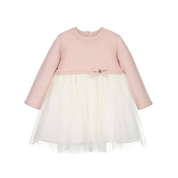 Mayoral winter 2027 meisjes gebreid tulle jurkje sparkle gold