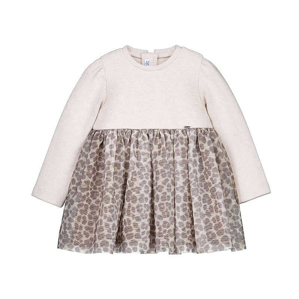 Mayoral winter 2027 meisjes leopard jurkje zand