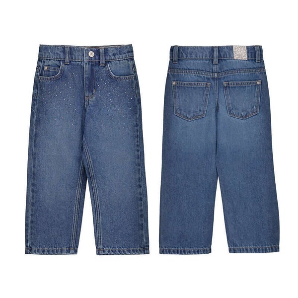 Mayoral winter 2027 meisjes denim glitter pants