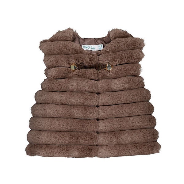 Abel & Lula soft fur gilet choco bruin