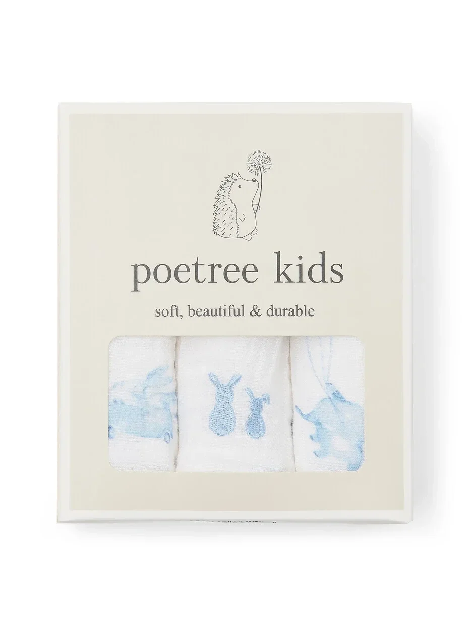 Poetree Set 3 Hydrofiele doekjes Blue Dreams