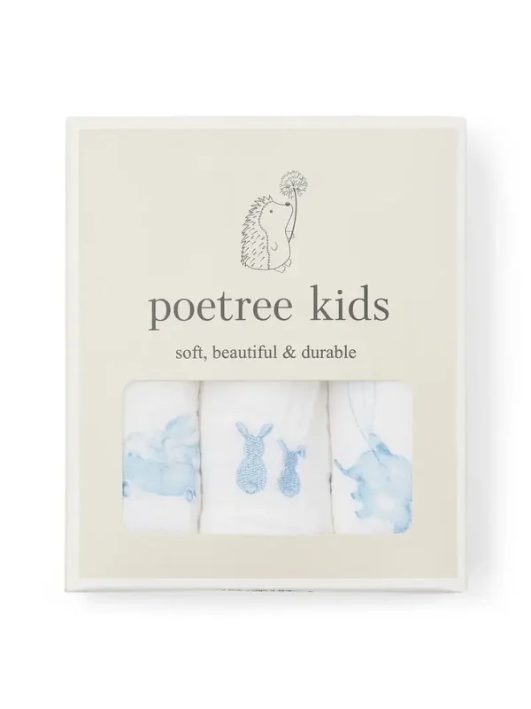Poetree Set 3 Hydrofiele doekjes Blue Dreams