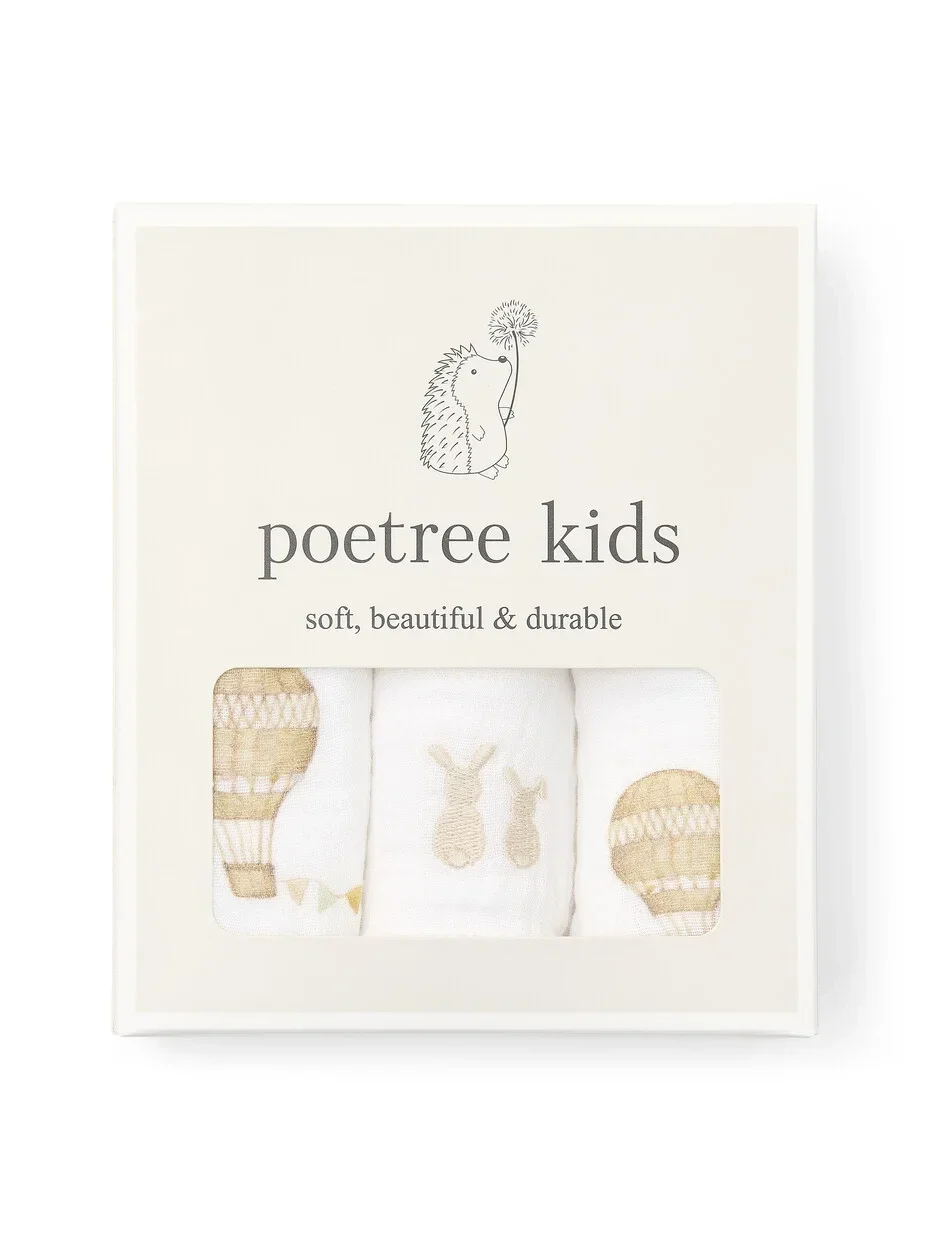Poetree Set 3 Hydrofiele doekjes Little Voyager