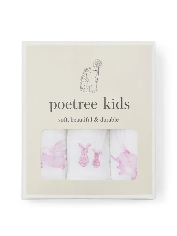 Poetree Set 3 Hydrofiele doekjes Pink Dreams